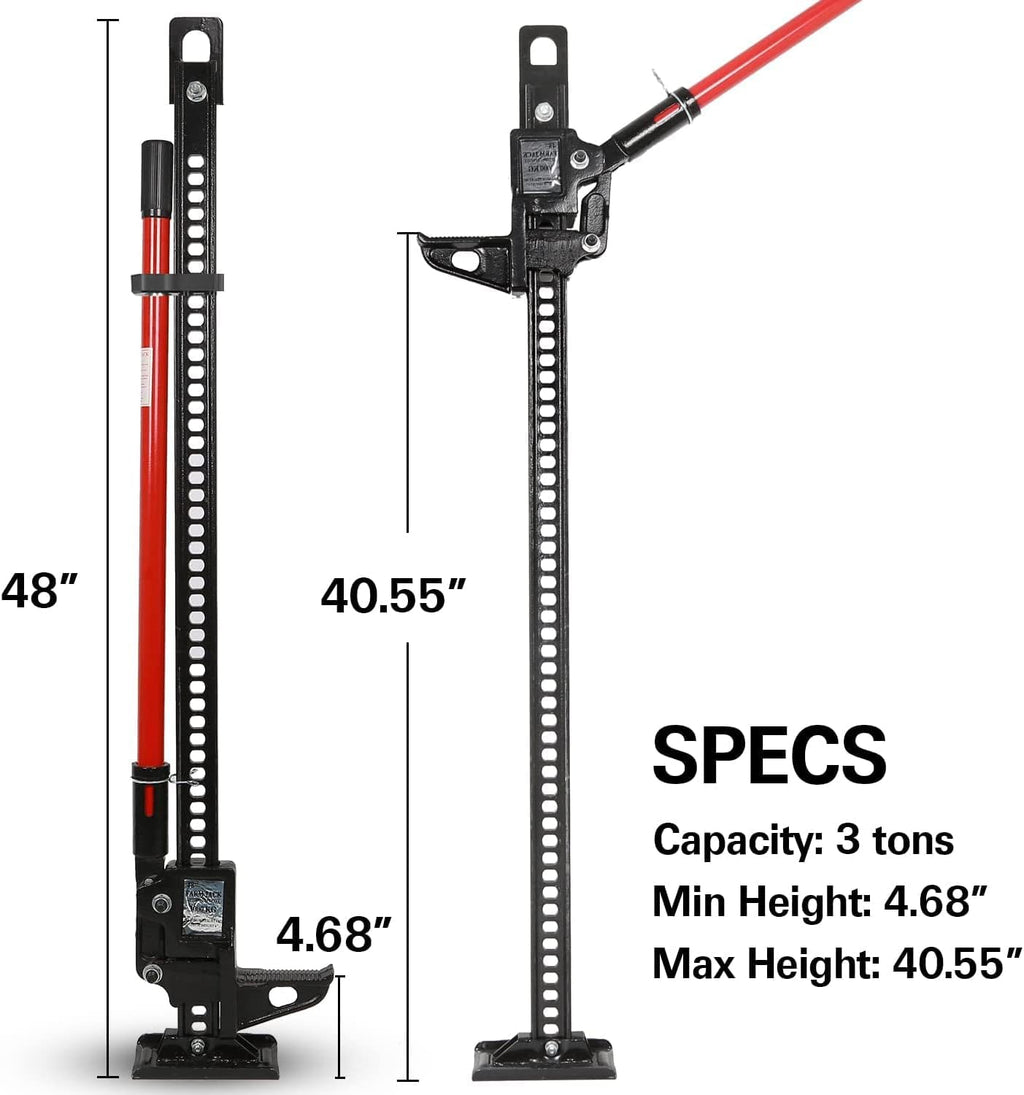 Black Cast Steel Farm Jack, 3 Tons Capacity, Pack of 2 E625040