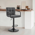 Gray/Black Faux Leather Swivel Bar Stool J12453