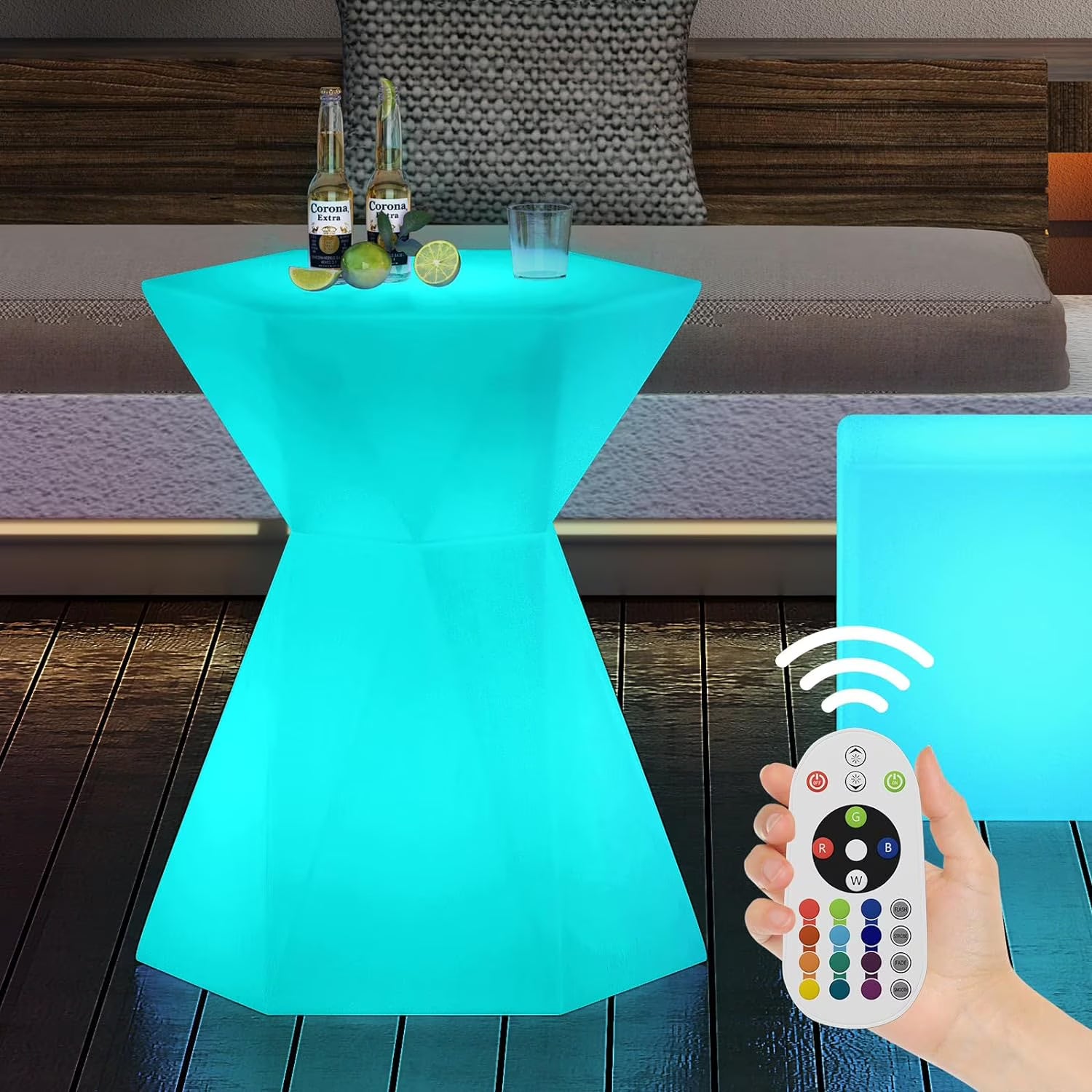 Hexagonal LED Cocktail Bar Table with Remote Control T921
