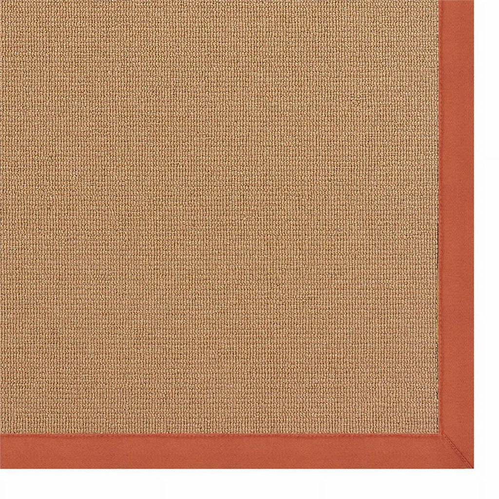 Machine Tufted Wool 2'6"x12' Rug in Brown and Burnt Orange U280437
