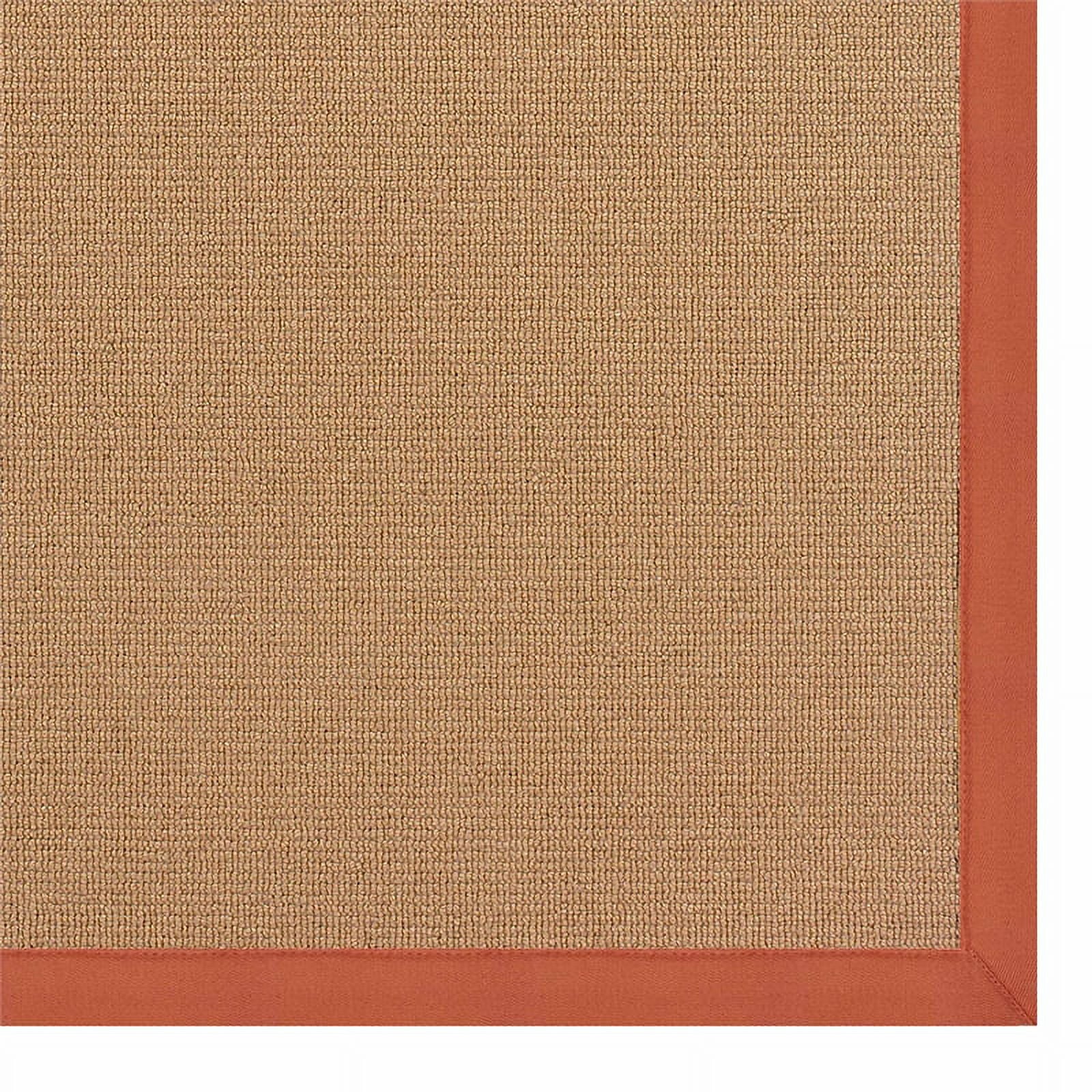 Machine Tufted Wool 2'6"x12' Rug in Brown and Burnt Orange U280437