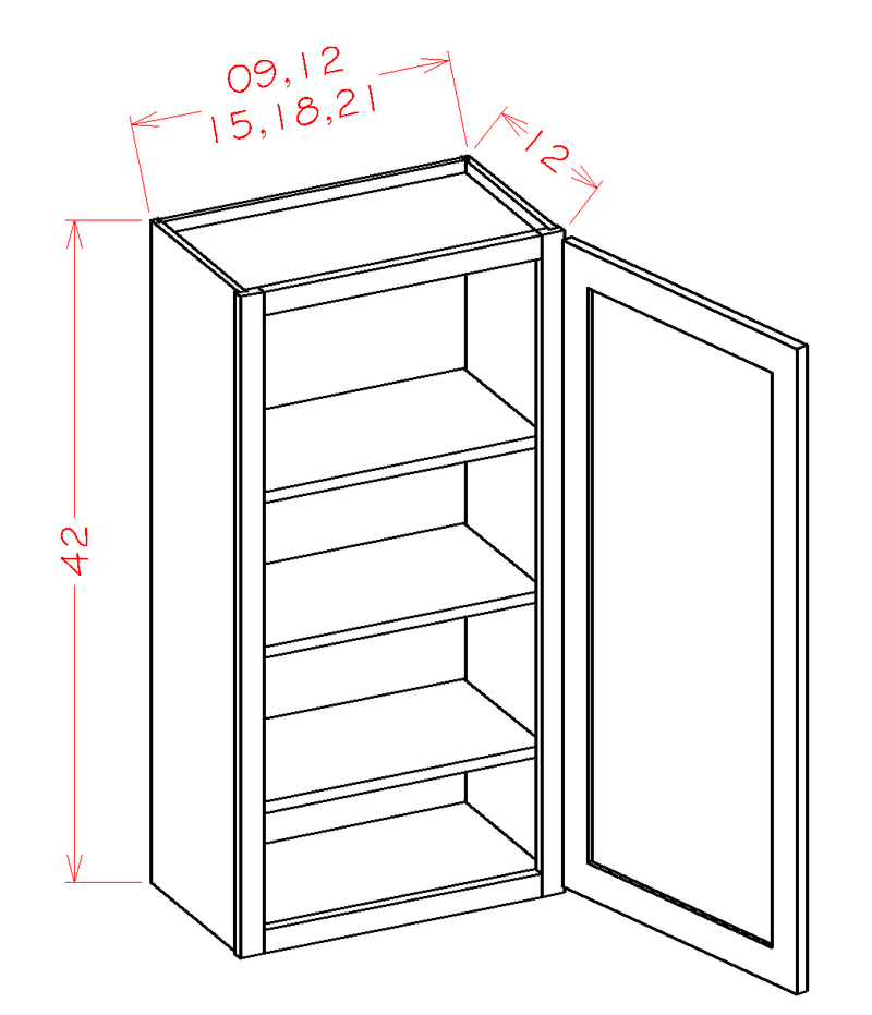 Dove Wall Cabinet with 3 Shelves M568859