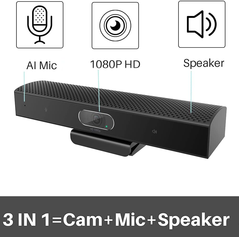 HD 1080p Wide Angle Conference Room Webcam with Microphone and Speaker R4295
