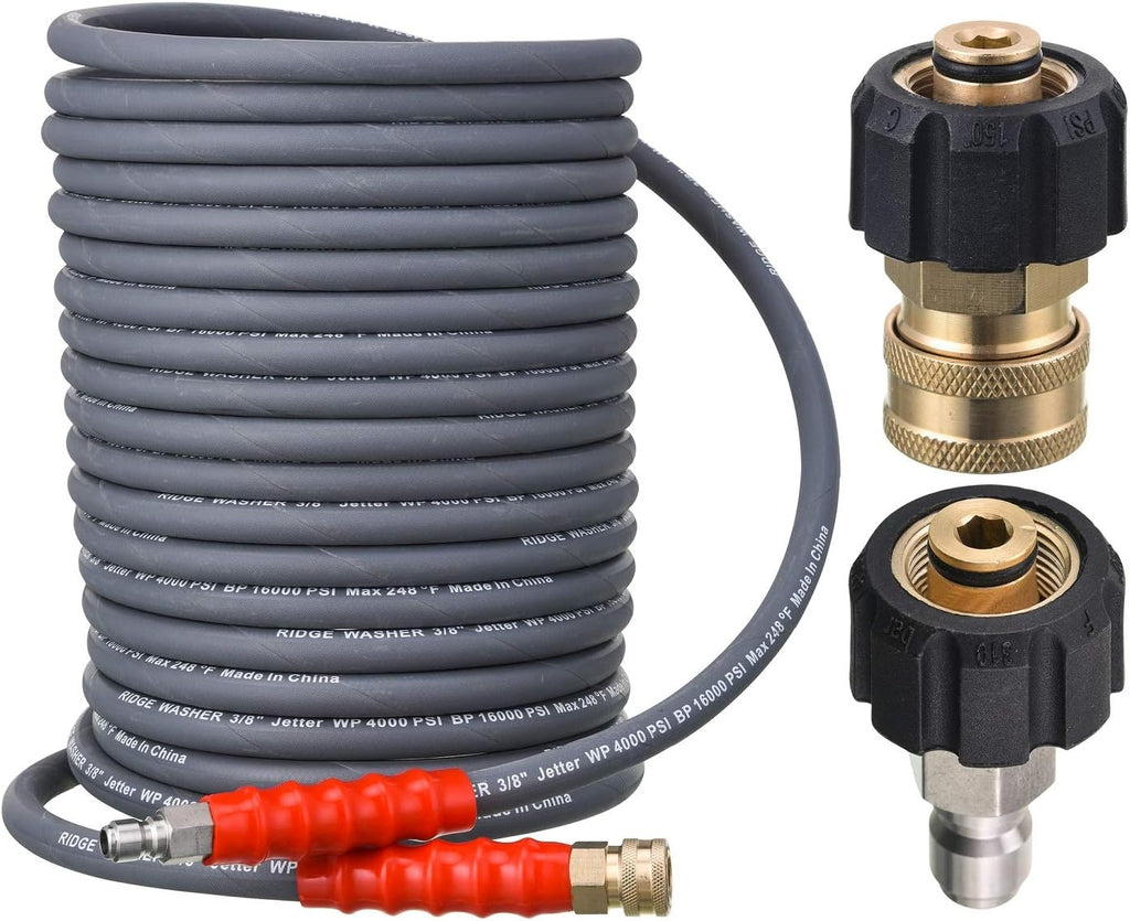 Pressure Washer Hose 50 Feet X 3/8 Inch, 4000 PSI, Pack of 2 V2148
