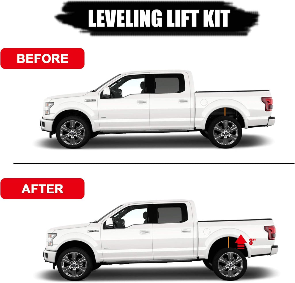 3" Rear Leveling Lift Block Kits Square U-Bolts Pickup Pack of 2 C2665