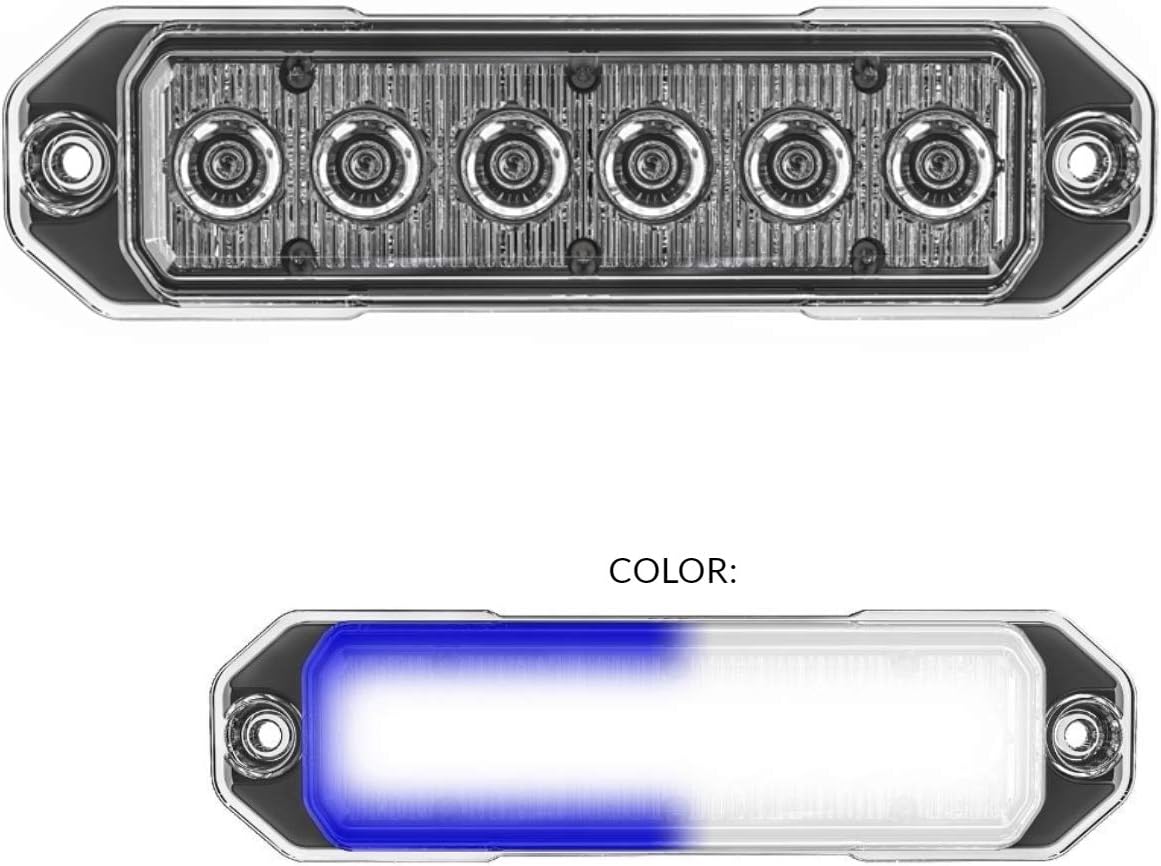 Red/Blue 18W LED Strobe Light, Pack of 2 U76107