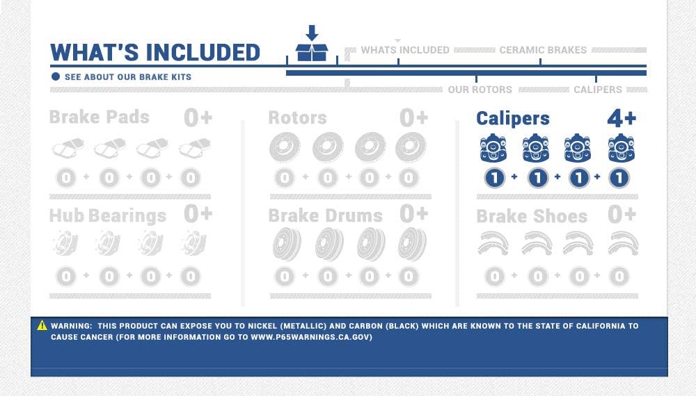 4 Piece Front and Rear Brake Calipers Hardware Kit A1528