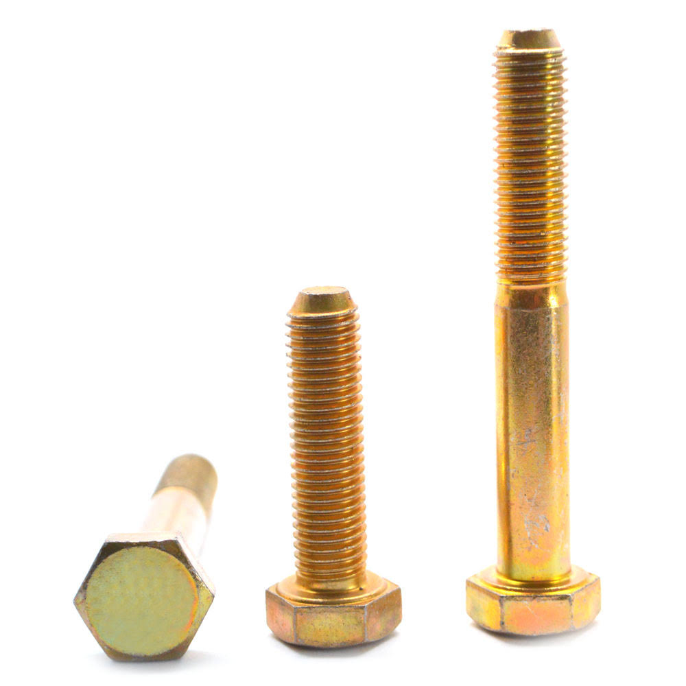 7/8x22-9 x 6x22 Coarse Thread Grade 5 Hex Cap Screw Medium Carbon Steel Yellow Zinc Plated E177