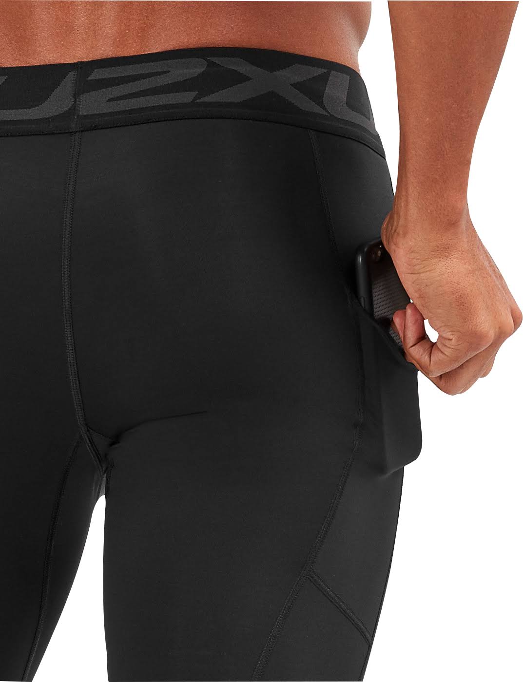 Black Mens Long Compression Tights A702