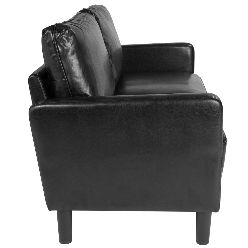 Black LeatherSoft Upholstered Sofa R32922