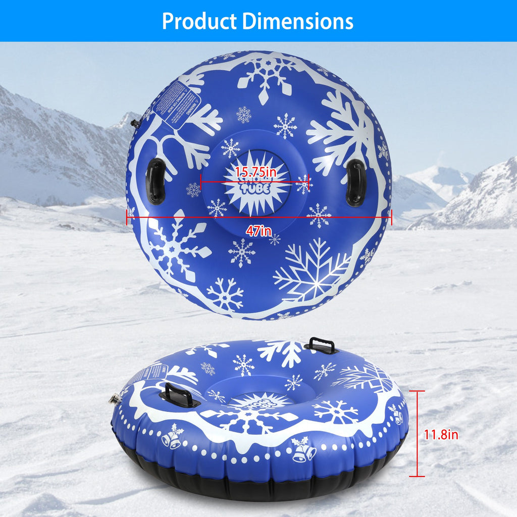 Blue Inflatable Snow Tube with Dual Handles P933