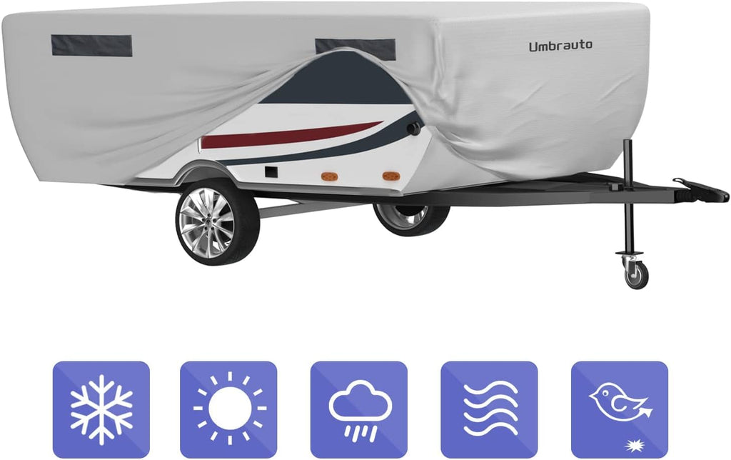 Gray Waterproof Pop Up Camper Cover for 10' - 12' Trailers K6023