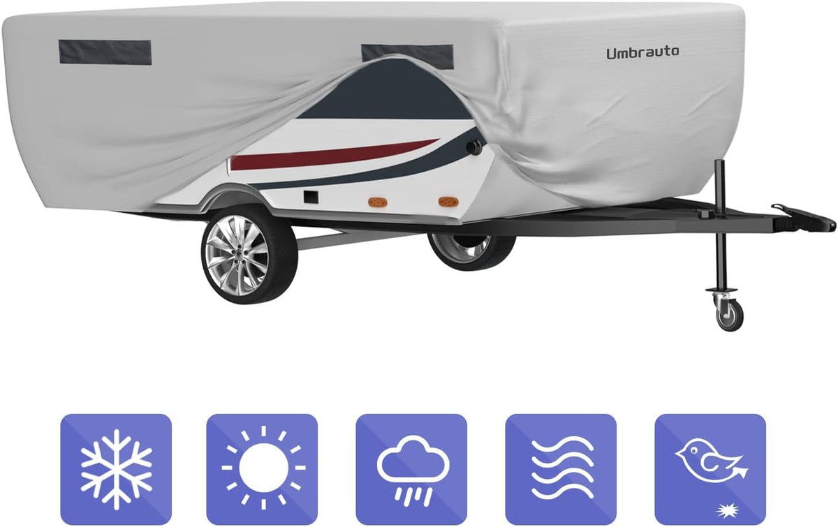 Gray Waterproof Pop Up Camper Cover for 10' - 12' Trailers K6023