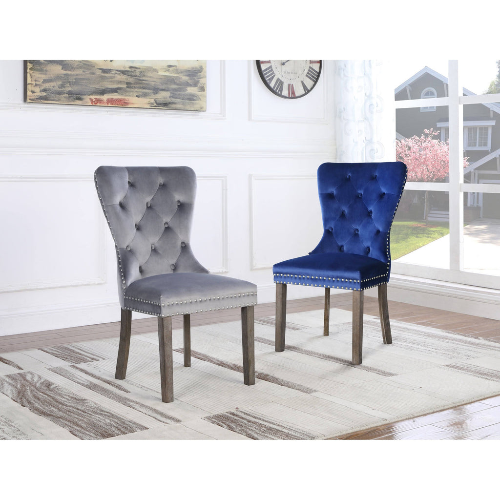 White Faux Leather Tufted Dining Side Chair Set of 2 P2230