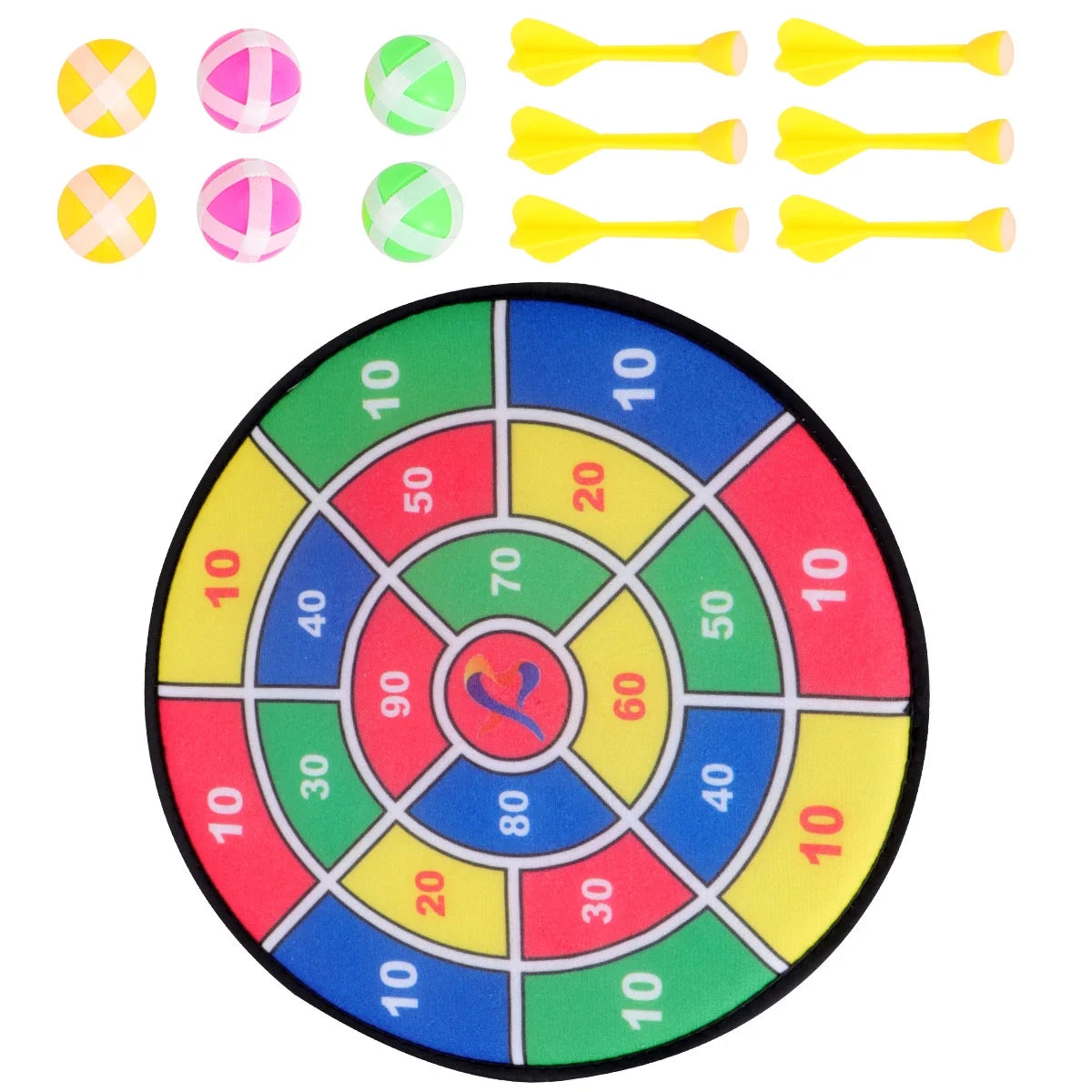 Safety Dart Board Toys Sticky Ball Shooting Toy (30cm, 6pcs Sticky Ball and 6pcs Darts) T30667