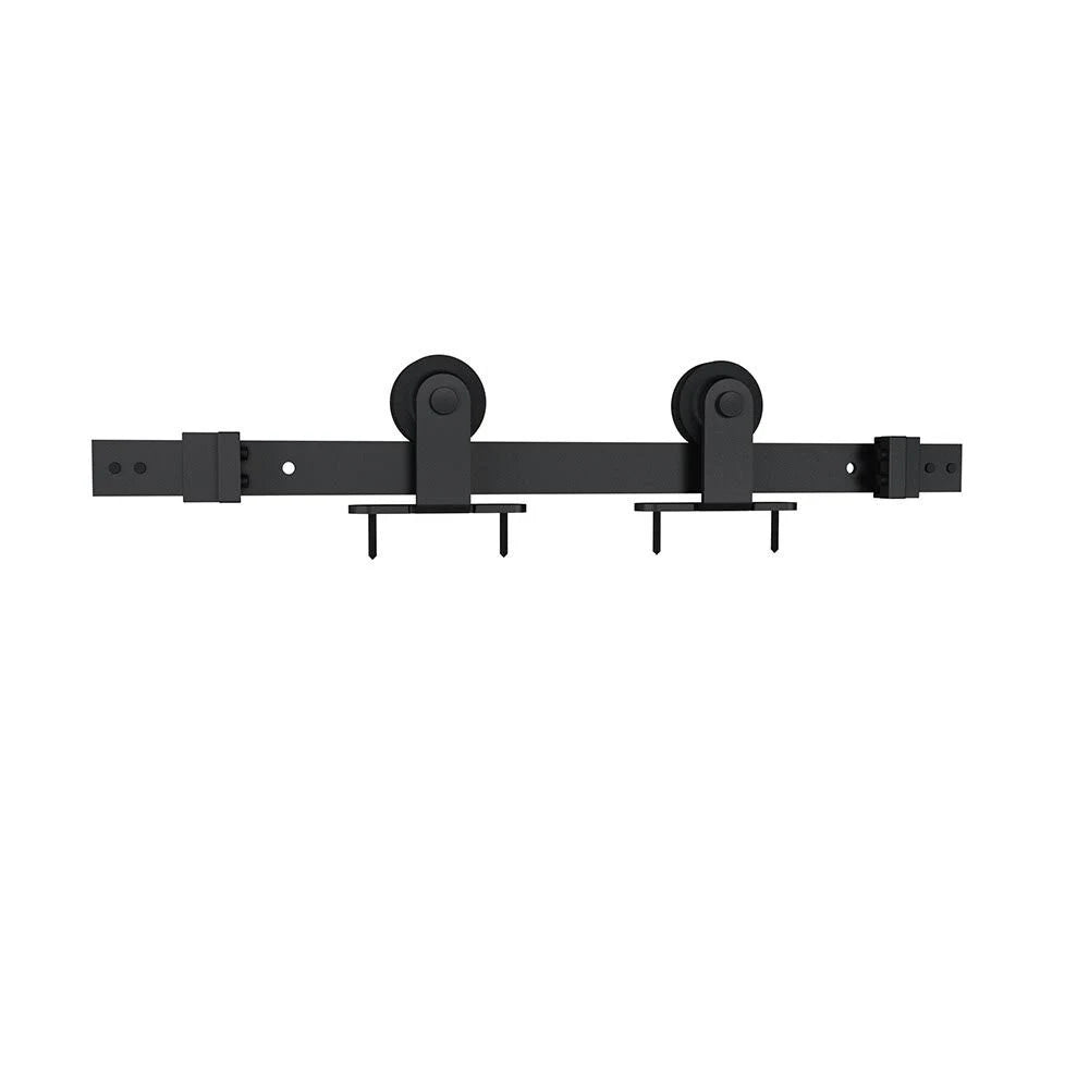 Matte Black Sliding Barn Door Track and Fitting Set Q142