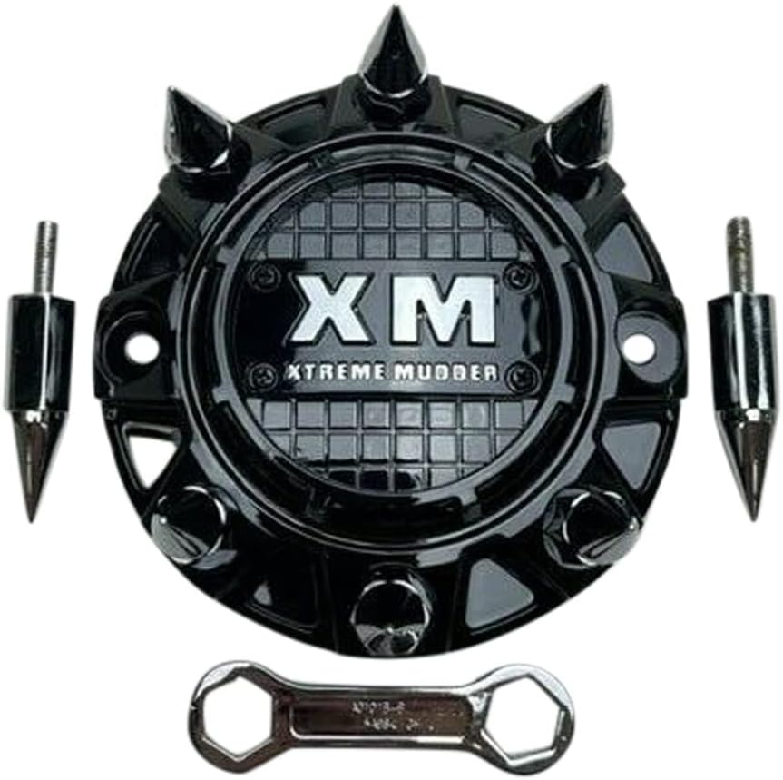 Gloss Black Chrome Spikes Wheel Center Cap Pack of 2 A166957