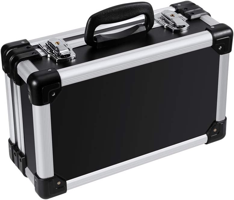 Black Aluminum Hard Case Toolbox Briefcase E7040