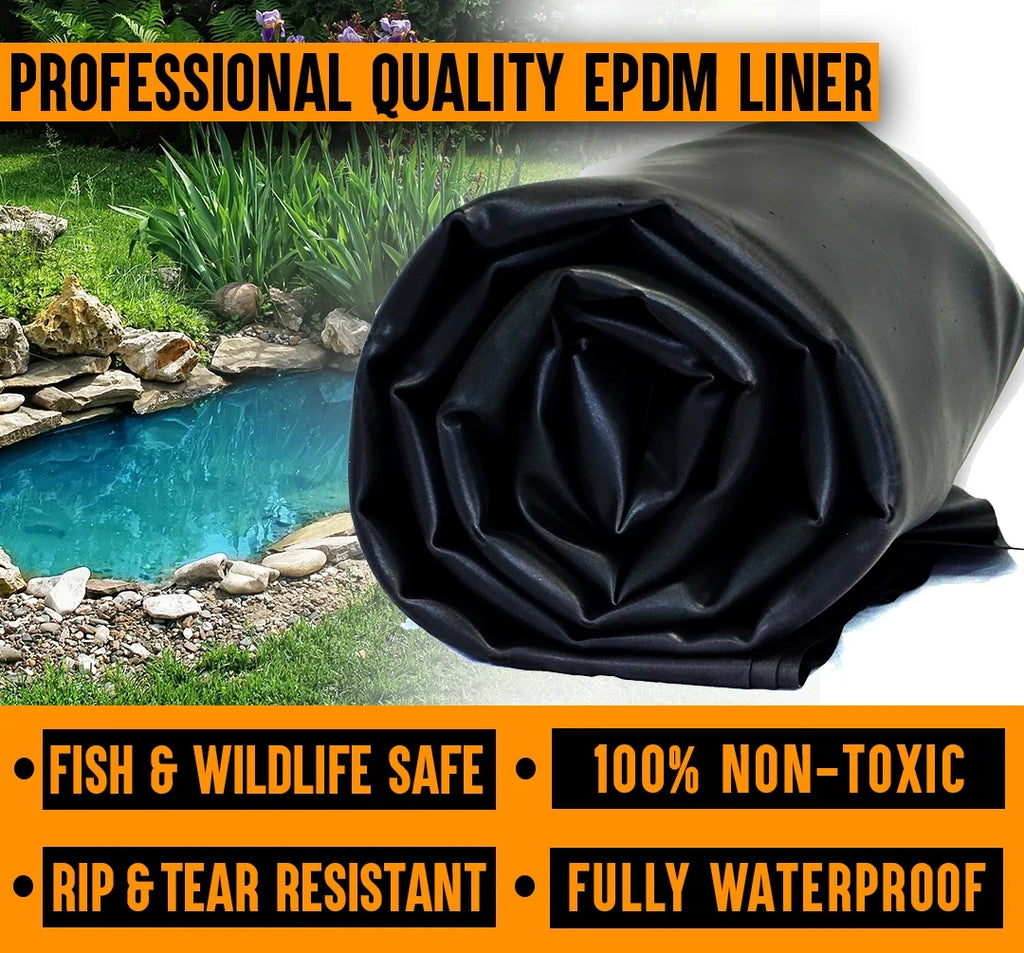 20 ft. x 40 ft. 45 Mil EPDM Rubber Pond Liner and Underlayment Combo G4372