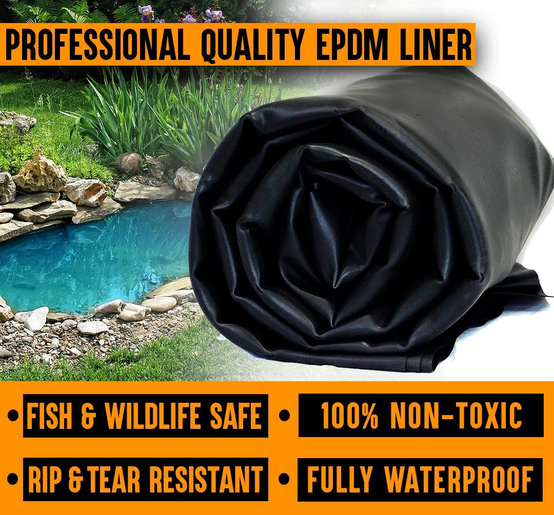 20 ft. x 40 ft. 45 Mil EPDM Rubber Pond Liner and Underlayment Combo G4372