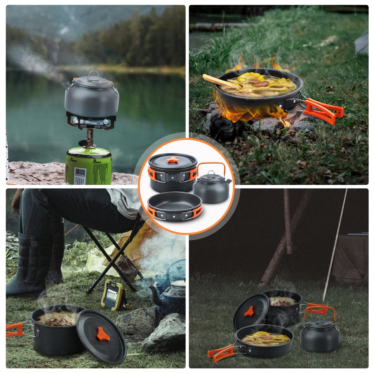 16pcs Camping Cookware Set E6859