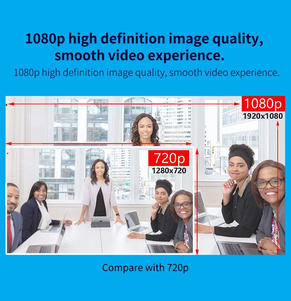 HD 1080p Wide Angle Conference Room Webcam with Microphone and Speaker R4295