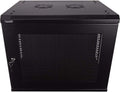 9U Wallmount Cabinet Enclosure 19-Inch Server Network Rack with Locking Perforated Door Black B563
