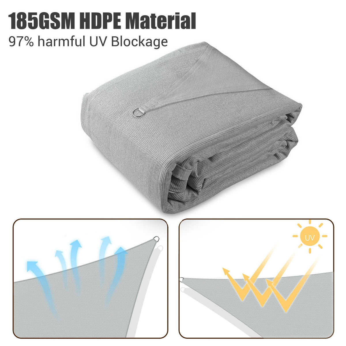16x12' Rectangle Sun Shade Sail Canopy T24535
