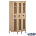 See-Through Metal Locker, Single Tier, 3 Wide, 6 Feet High, 18 Inches Deep, Tan M242