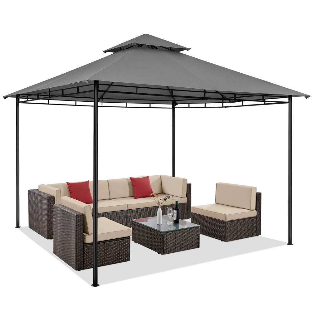 11×11 ft Outdoor Patio Gazebo Tent, Dark Gray M9139