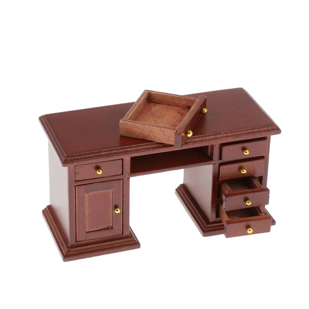 1:12 Scale Wooden Dollhouse Writing Desk and Chair Model M5507