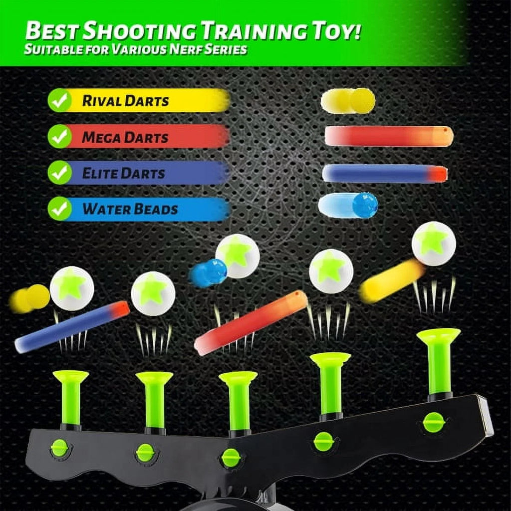 Glow in The Dark Floating Ball Target Practice Toys for Kids Boys with 10 Soft Foam Balls 3 Darts X4376