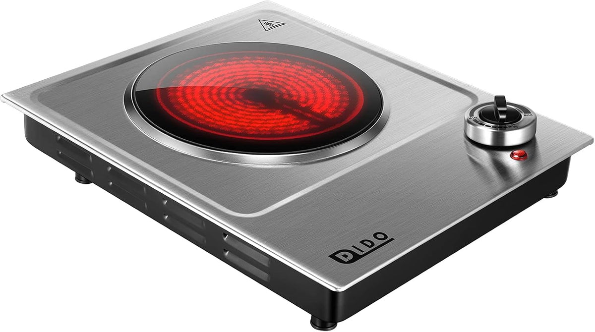 1800W Portable Electric Double Burner Hot Plate with Stainless Steel Cooktop U681565