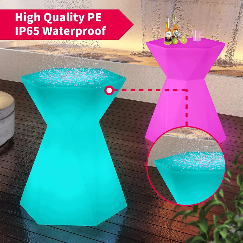 Hexagonal LED Cocktail Bar Table with Remote Control T921