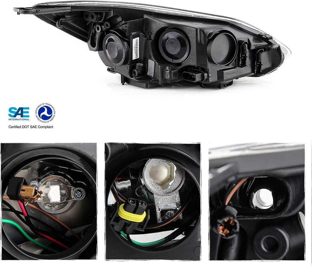 Chrome Trim Halogen Headlights Pair Y4437