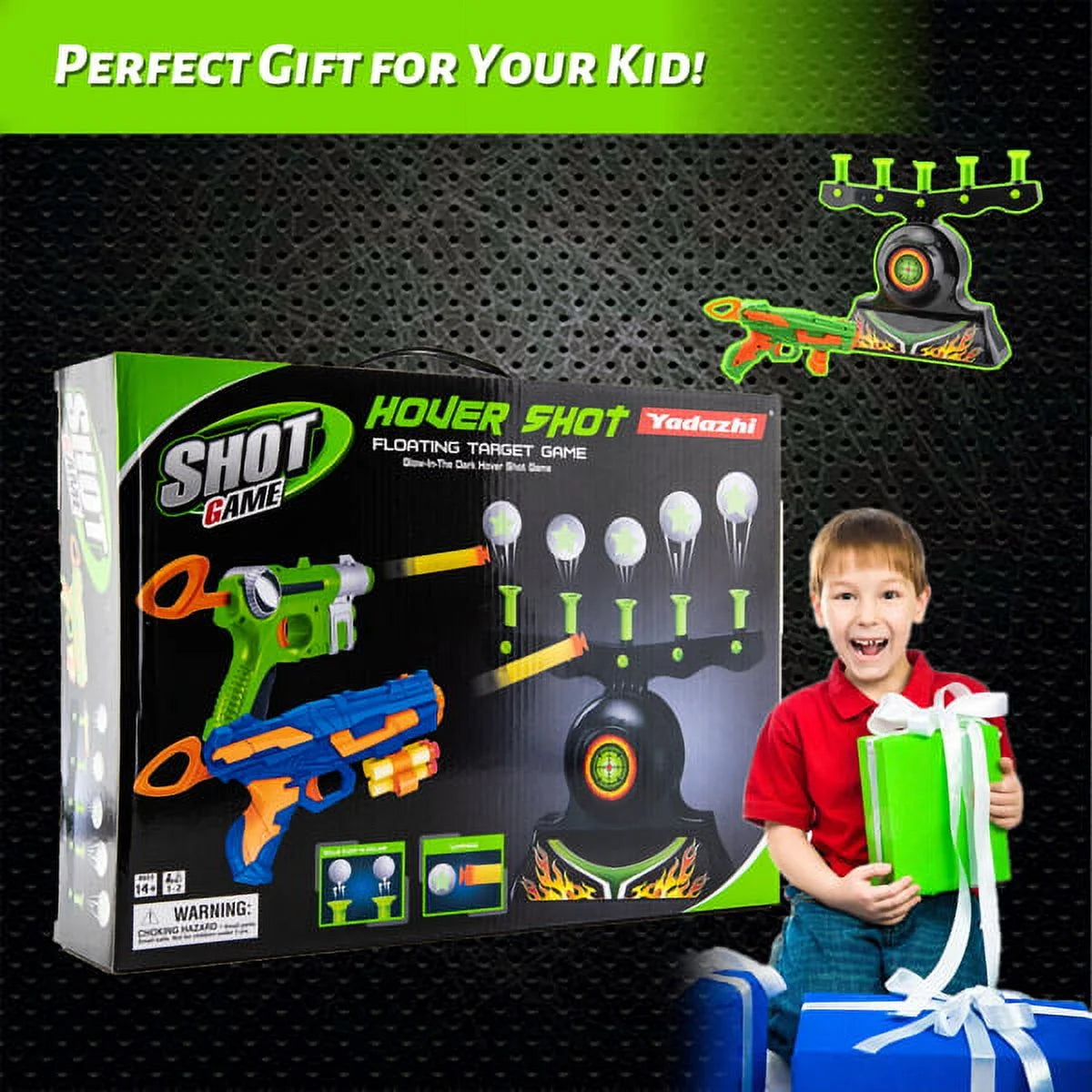 Glow in The Dark Floating Ball Target Practice Toys for Kids Boys with 10 Soft Foam Balls 3 Darts X4376