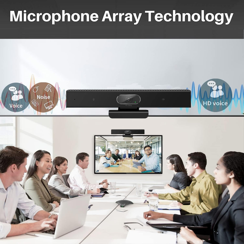 HD 1080p Wide Angle Conference Room Webcam with Microphone and Speaker R4295