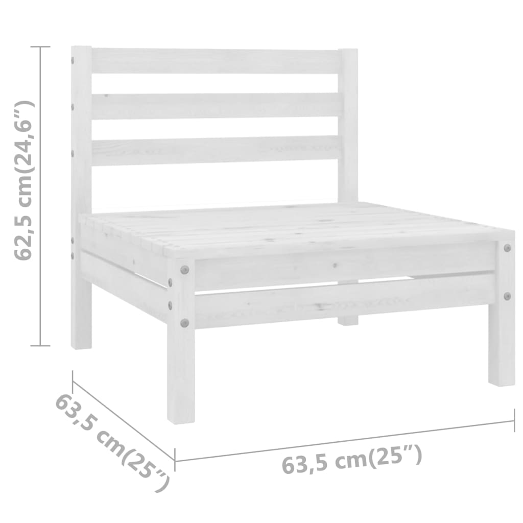 White Solid Pinewood Patio Sofa Z468