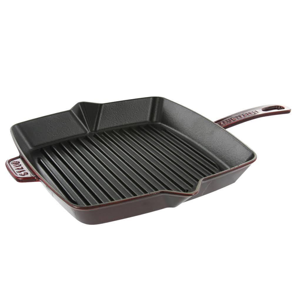 Cast Iron Square Grill Pan, 10-in, Grenadine F494140