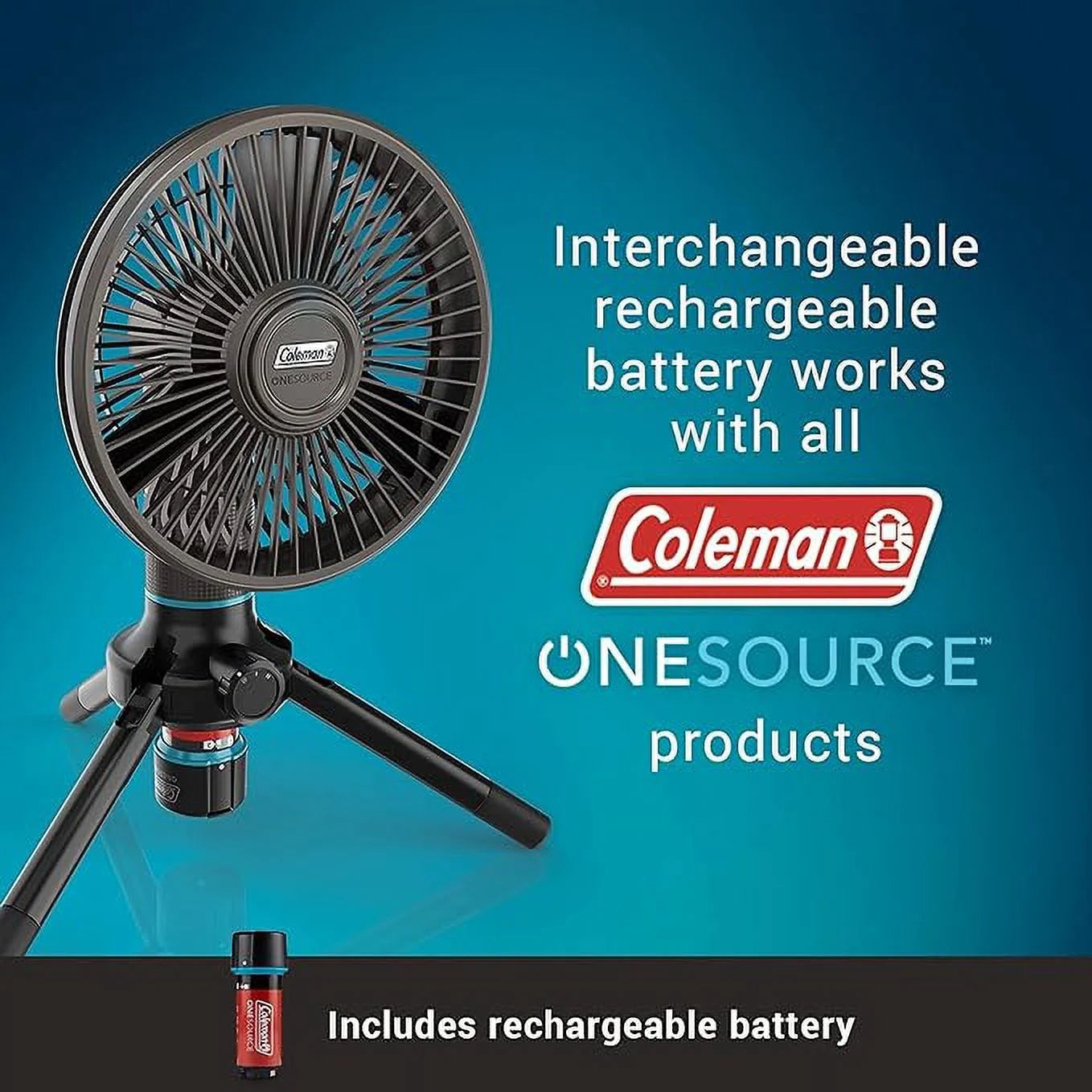 Black Multi-Speed Fan and Battery E4201
