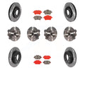 Front Rear Hub Bearings Assembly Coated Disc Brake Rotors And Semi-Metallic Pads Kit (10Pc) B5142