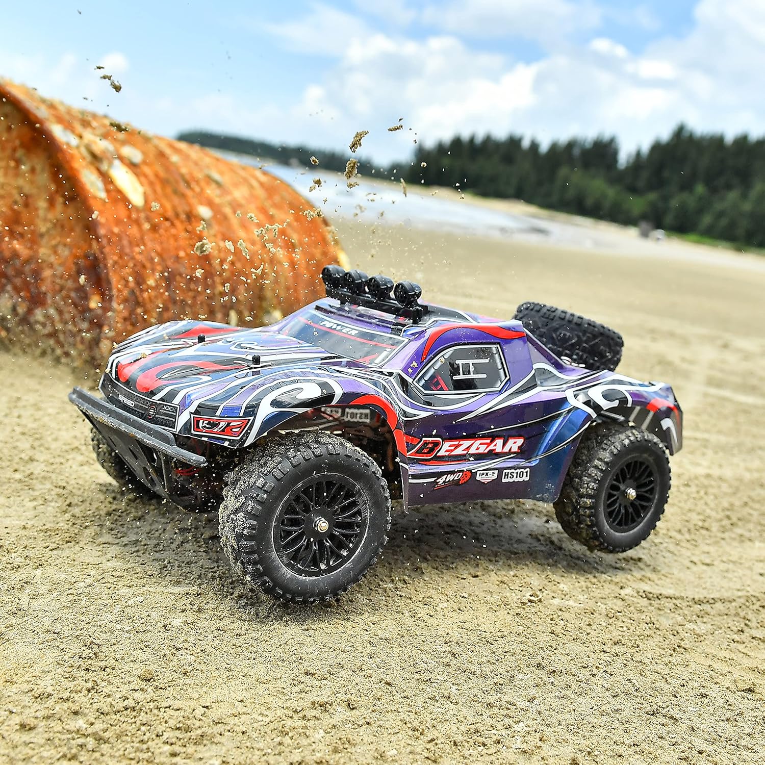 1:10 Scale 4WD Remote Control Electric Off Road RC Monster Truck with 2 Rechargeable Batteries R212