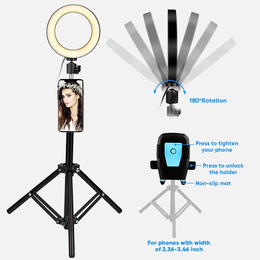 6" Circle Selfie Light with Phone Holder, Pack of 2 H6926