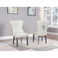 White Faux Leather Tufted Dining Side Chair Set of 2 P2230