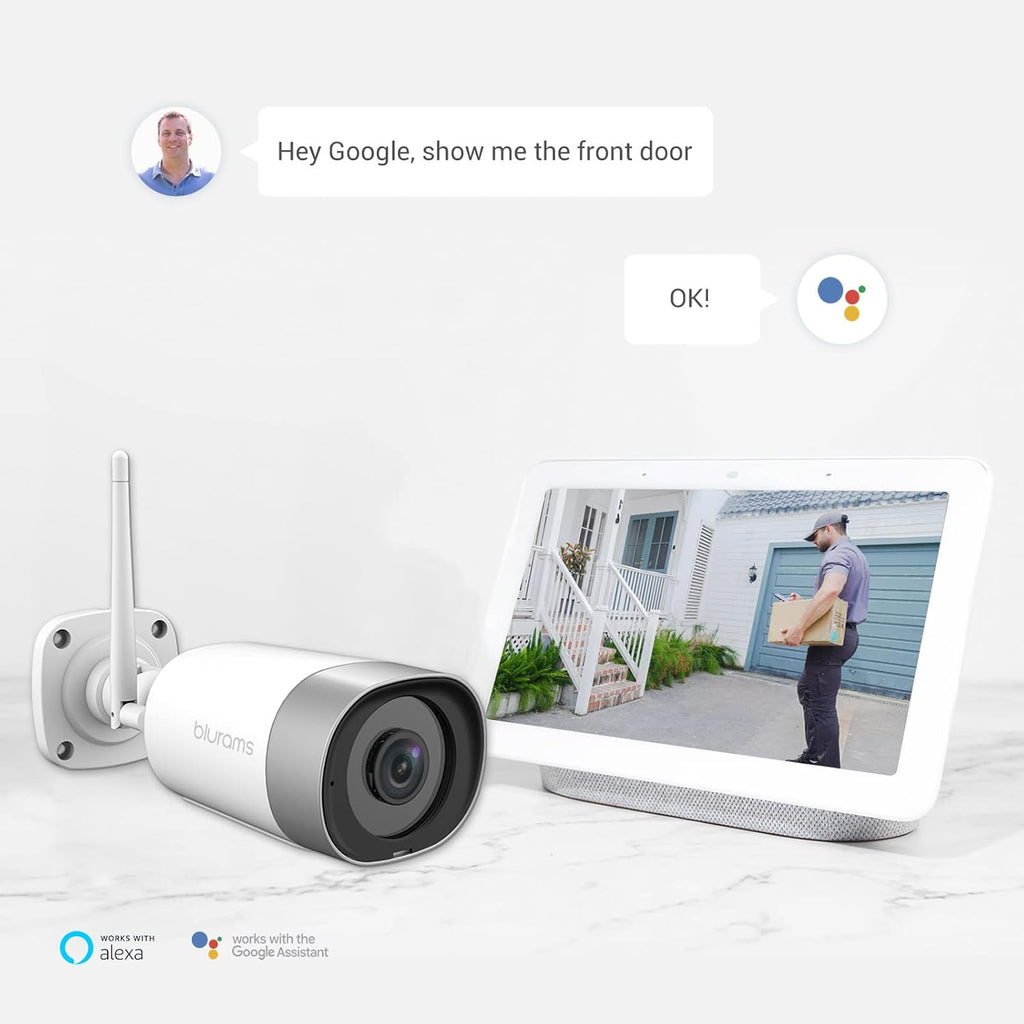 2pc Outdoor 2K Security Camera with Color Night Vision V637483
