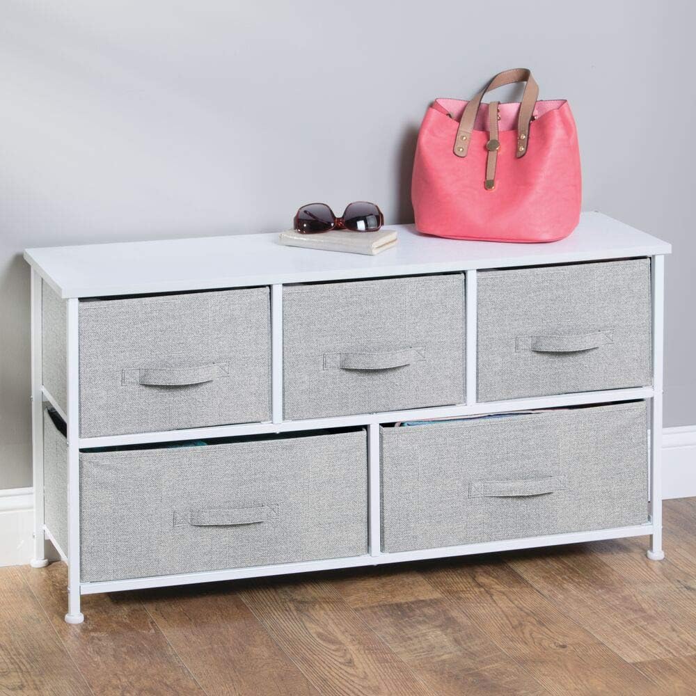 Gray 5 Drawer Fabric Dresser D964284