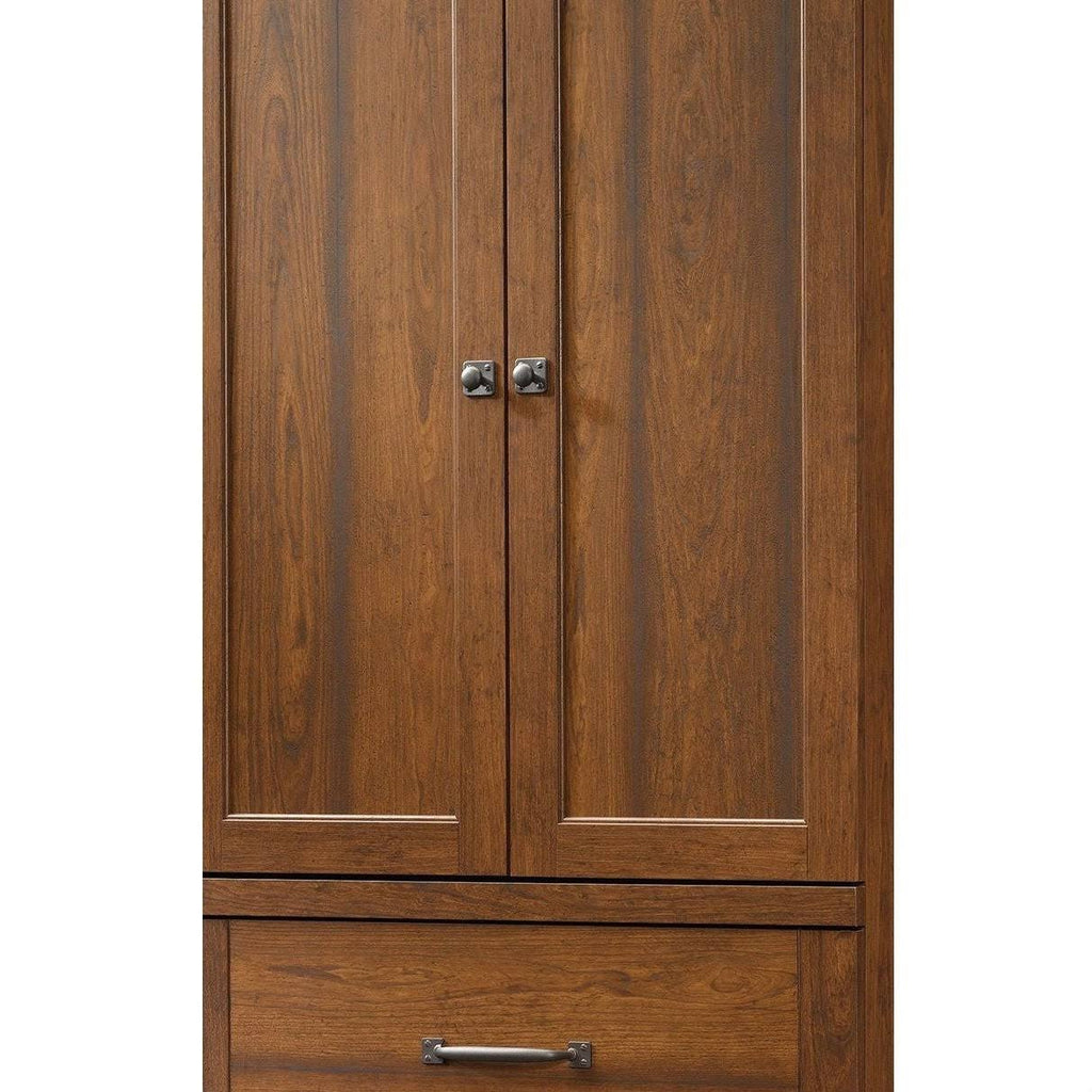 Medium Brown Cherry Wood Finish Wardrobe Cabinet S440