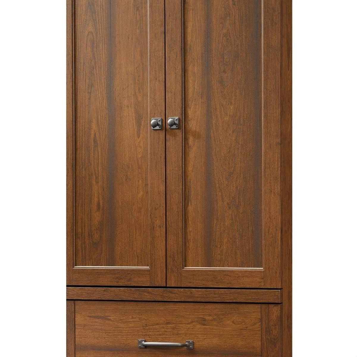 Medium Brown Cherry Wood Finish Wardrobe Cabinet S440