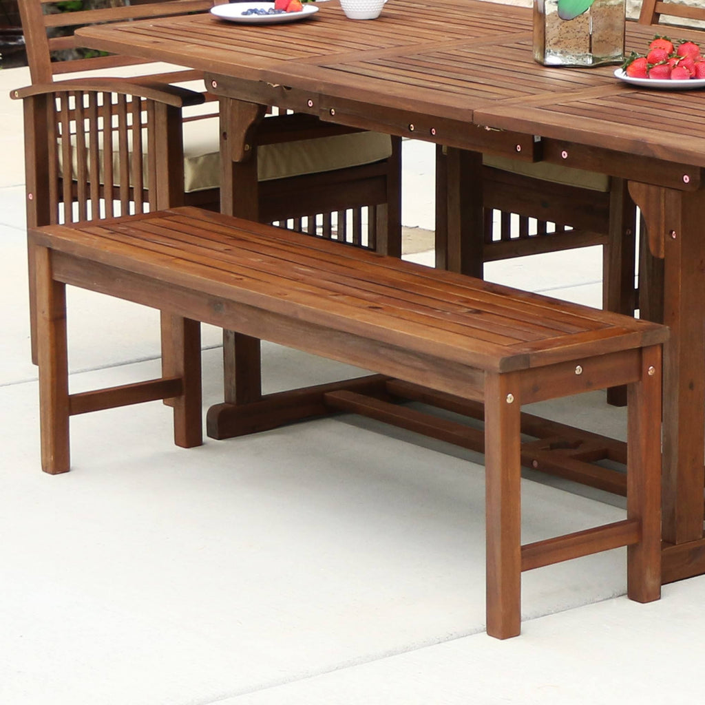 Dark Brown Acacia Wood Patio Bench E722522