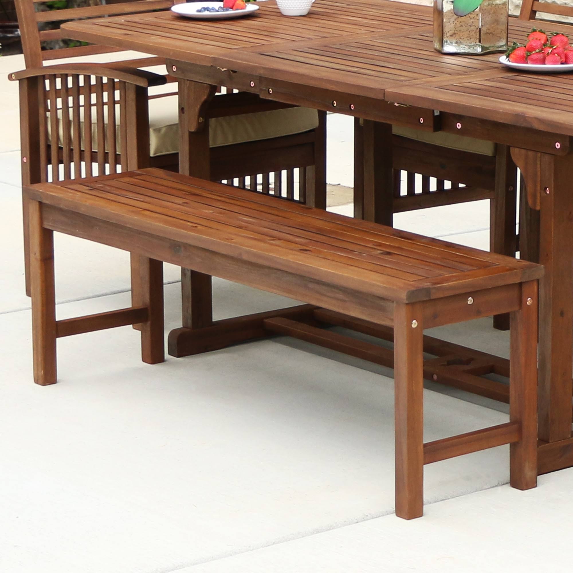 Dark Brown Acacia Wood Patio Bench E722522